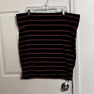 TORRID black Neon Striped stretch pencil tube Bodycon skirt size 3 Club